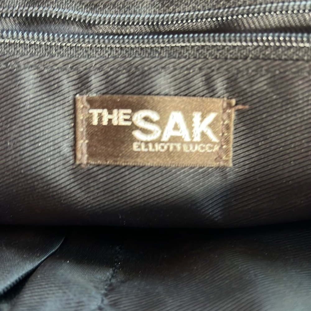 The Sak Elliott Lucca Black Leather Shoulder Bag Stitching Classic Purse - Picture 5 of 11